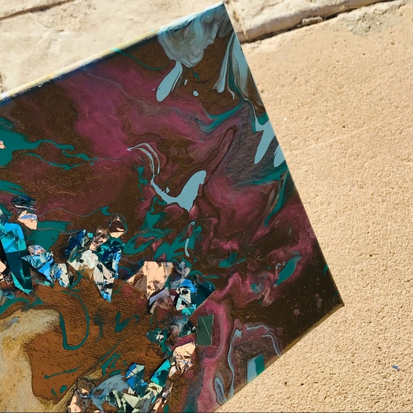 blue and pink abstract mixed artwork - Picture 4 of 13